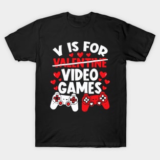 V For Videos Game, Mom-my Funny Valentines Day Family Feb 14 T-Shirt